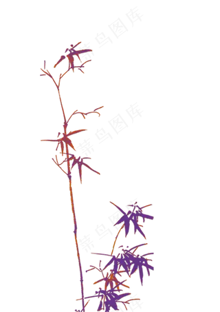 中国风水墨竹子图片古风竹叶竹林水彩手绘插画PNG免扣设计