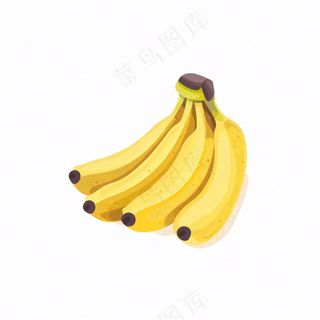 香蕉黄色水果卡通插画免抠