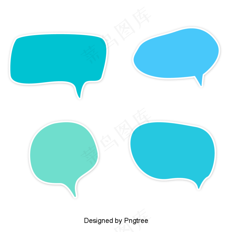 卡通聊天对话方框气泡可爱边框PNG透明免抠装饰图案 PS设计