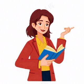 教书教师老师卡通人物插画免抠