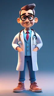 3D卡通人物男性医生1
