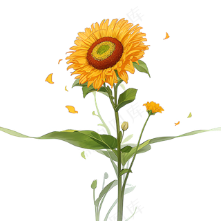 黄色向日葵免抠素材6