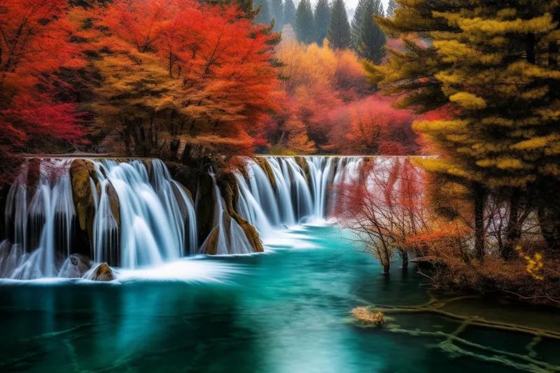秋季风景九寨沟摄影图(4032x2688)
