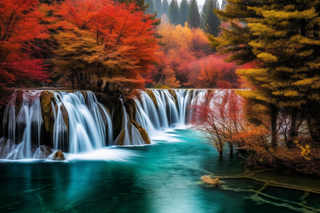 秋季风景九寨沟摄影图