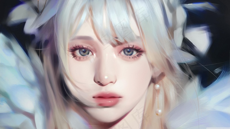 AI产生美丽的金发女孩高清壁纸