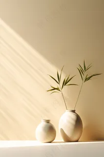 家居装饰花瓶竹子竹叶淡雅摄影图