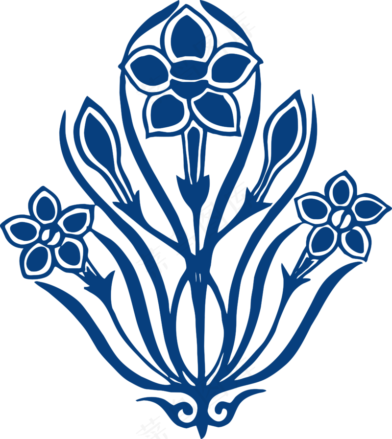 古代青花瓷图案花纹中国风图案祥云纹理传统图腾PNG免扣素材