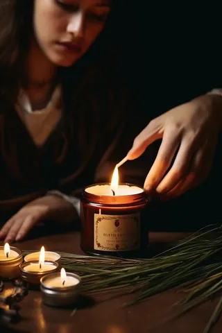 香薰蜡烛点燃香味蜡烛摄影图