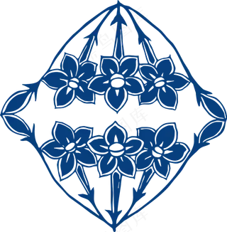 古代青花瓷图案花纹中国风图案祥云纹理传统图腾PNG免扣素材