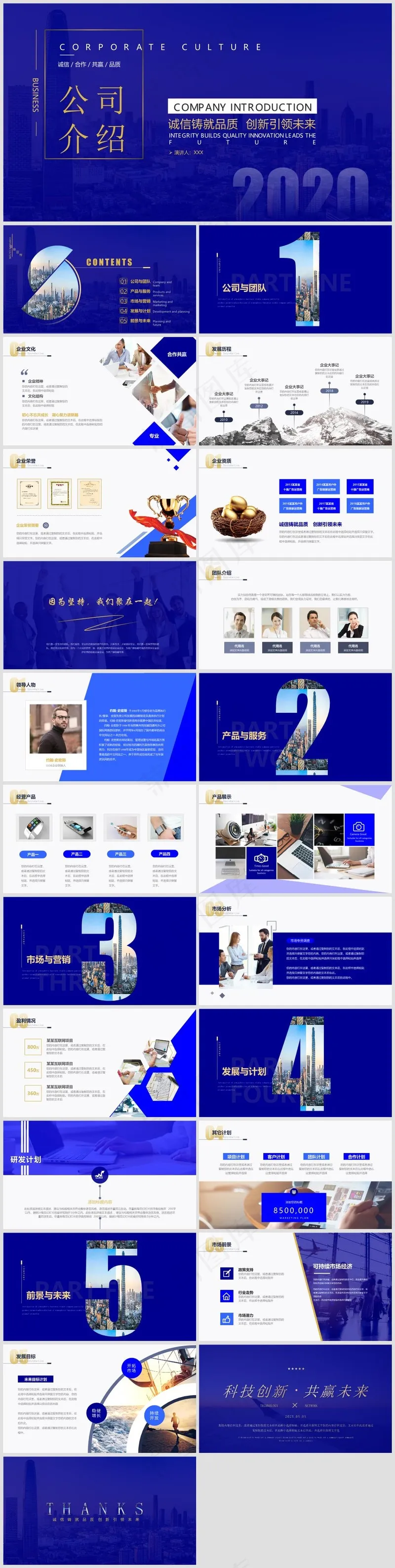 蓝色商务风工作汇报总结