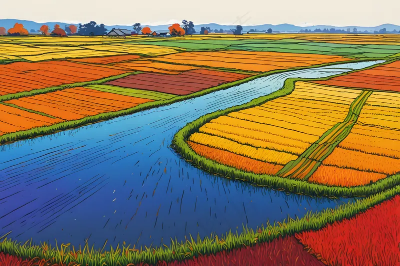 秋季水稻稻田田园风光图片