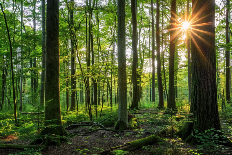 山林森林阳光绿色大自然风景摄影图