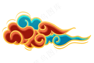 国潮敦煌云纹祥云插画免扣素材 (69)