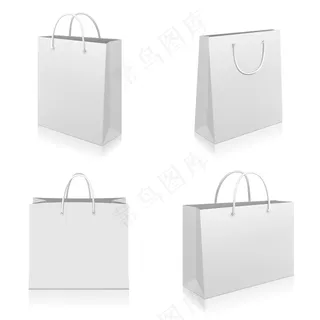 白色手提袋装饰元素矢量免扣AI素材