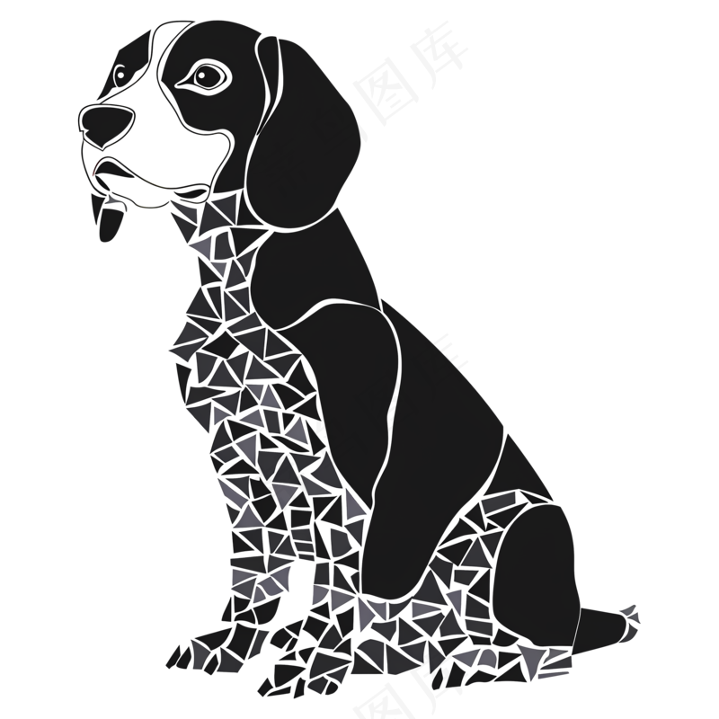 免扣卡通拼图碎片小狗