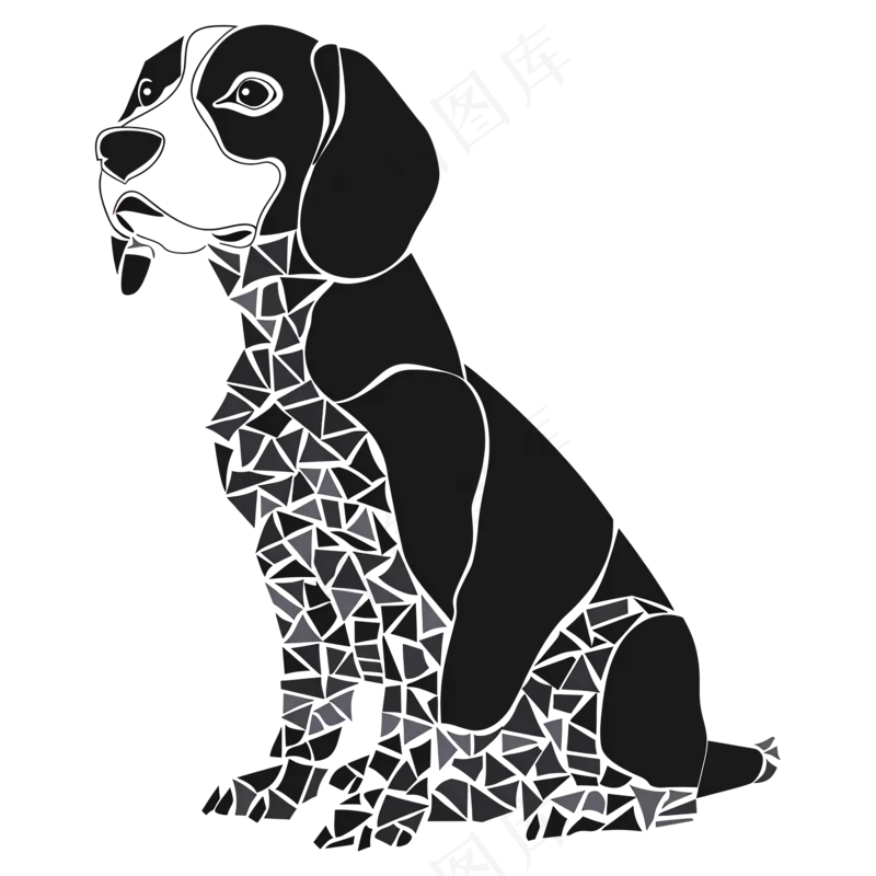 免扣卡通拼图碎片小狗