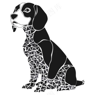 免扣卡通拼图碎片小狗