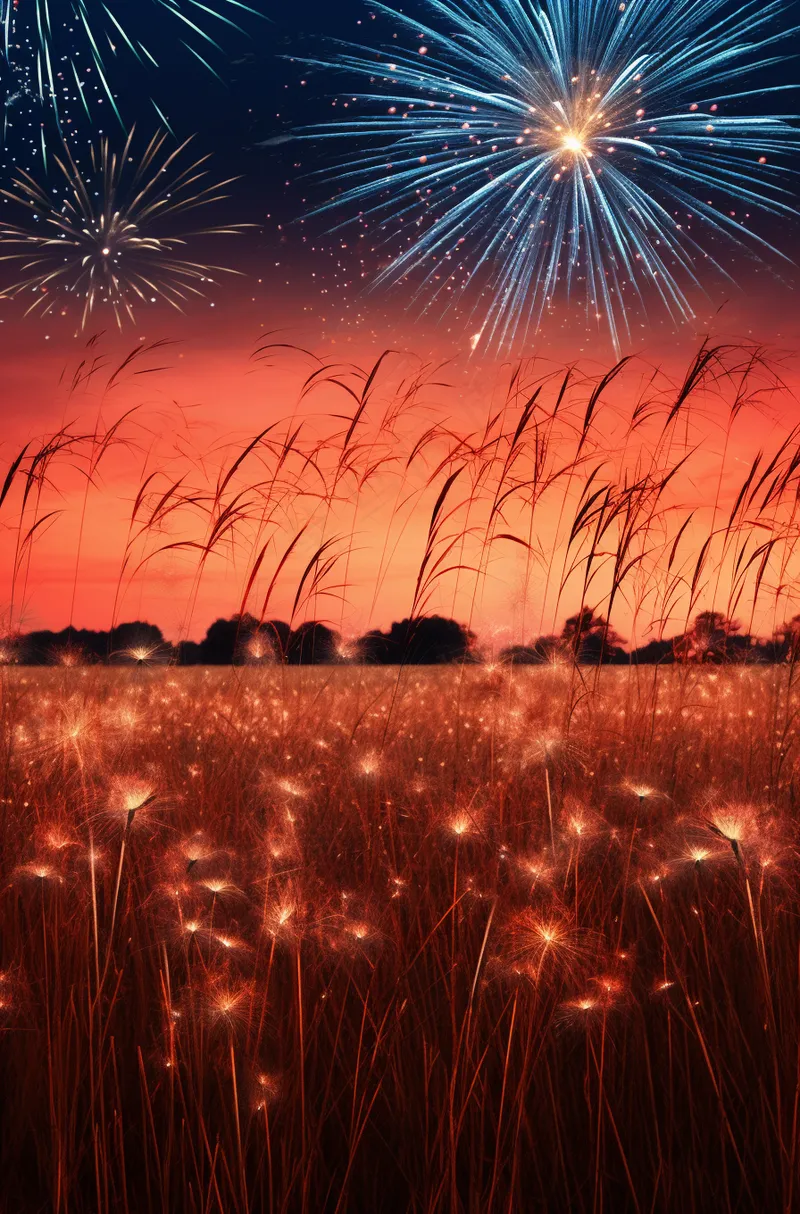 烟花五颜六色的烟花庆典新年节日暮色的天空背景摄影图(2688x4080)