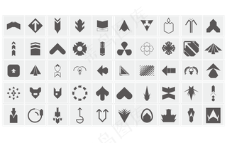 白色箭头装饰矢量免扣AI素材