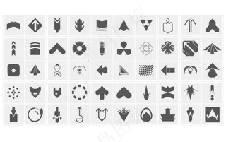 白色箭头装饰矢量免扣AI素材