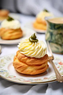 下午茶蛋糕奶油甜点摄影图