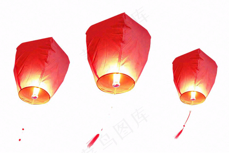 孔明灯祈福放灯中国习俗免抠(1344x896)