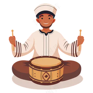 免抠打鼓的卡通人物