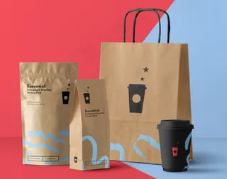 牛皮纸样机，包装，袋子，被子，自立袋，八边封