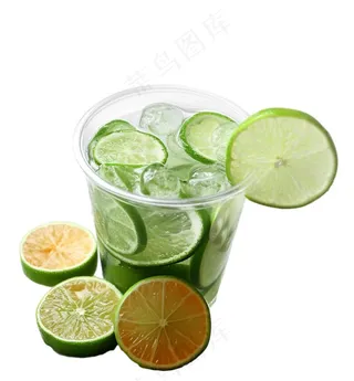 夏日柠檬水苏打汽水冰镇饮料免抠