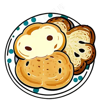 饼干面包西餐插画食物