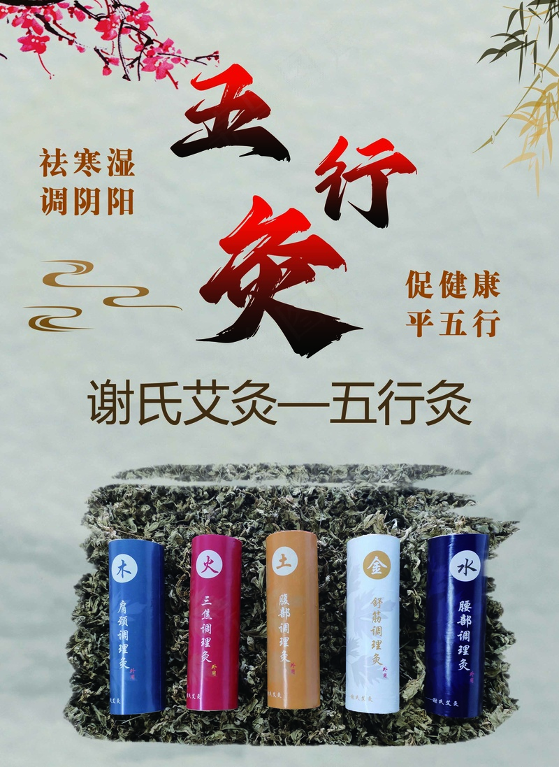 五行灸海报psd模版下载