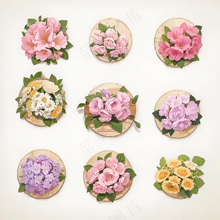 红色黄色粉色玫瑰花免抠素材18