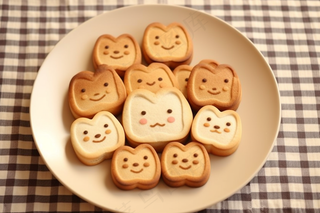 表情小饼干烘焙苏打饼摄影图