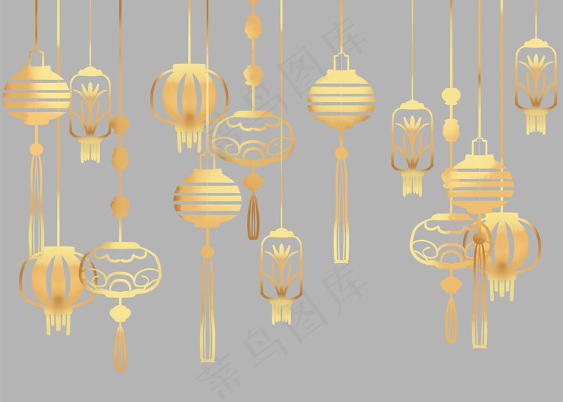 新年春节元宵节灯笼底纹