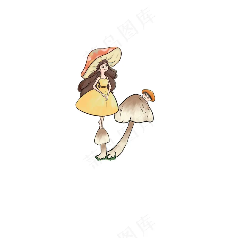 春天的蘑菇精灵psd模版下载