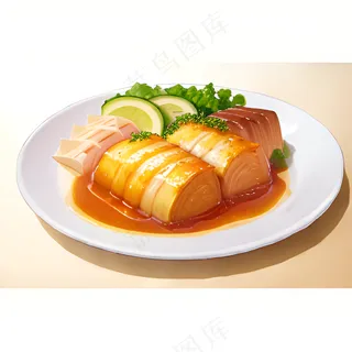 橙色果冻糕点美食西式18