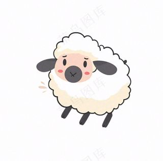小绵羊动物卡通插画免抠