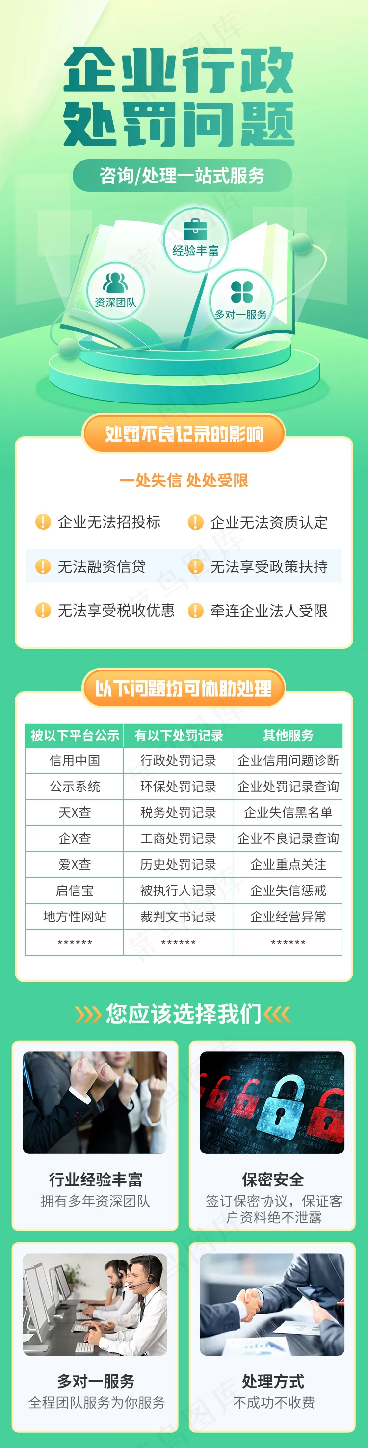 绿色企业行政活动长图psd模版下载
