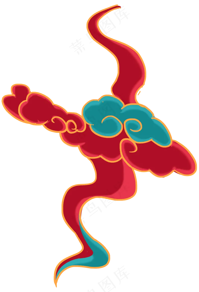 国潮敦煌云纹祥云插画免扣素材 (68)