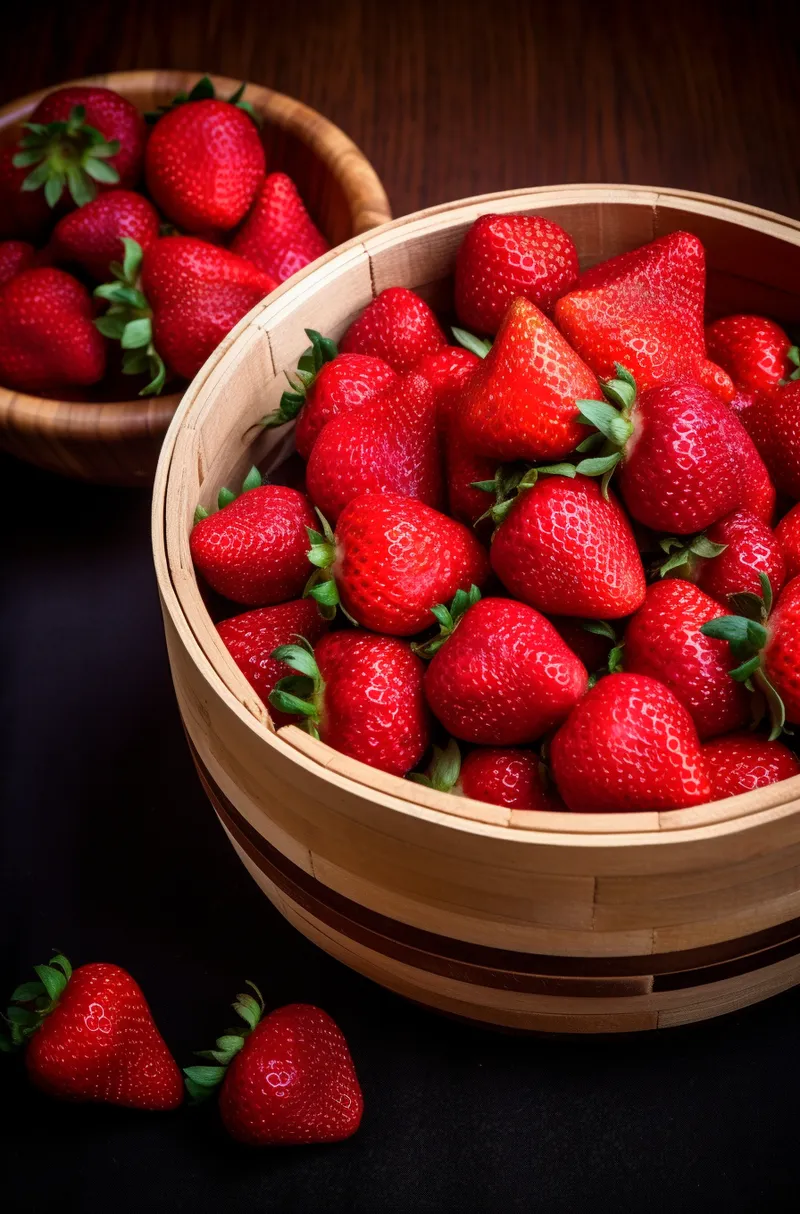 新鲜草莓水果摄影图(2688x4080)