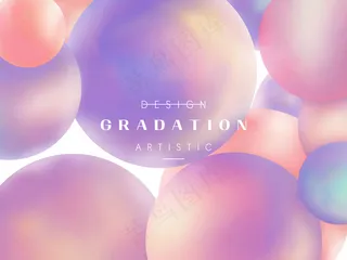 气泡彩色暖色风渐变气泡活动海报 