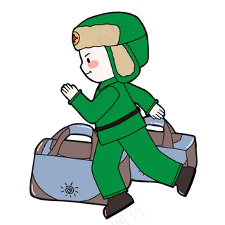 军绿色雷锋人物免扣元素 (18)