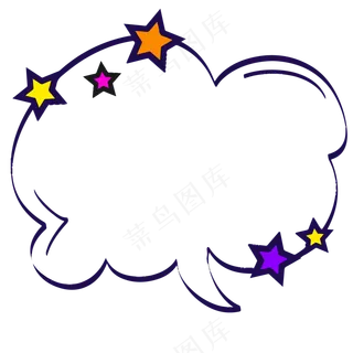 卡通聊天对话方框气泡可爱边框PNG透明免抠装饰图案 PS设计