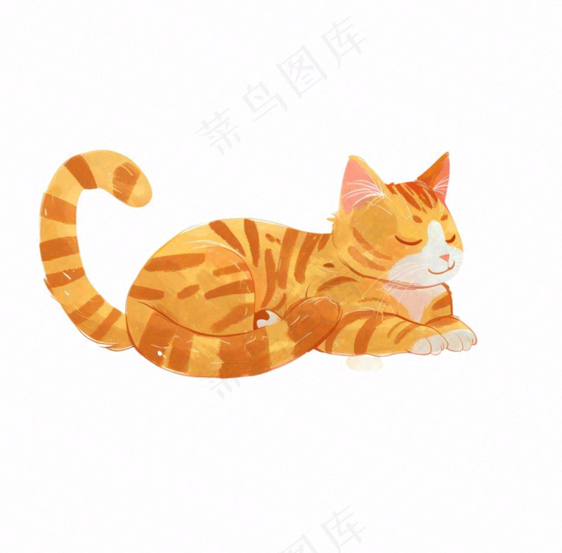 猫咪宠物橘猫可爱动物卡通插画免抠