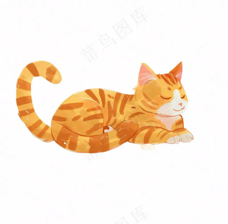 猫咪宠物橘猫可爱动物卡通插画免抠(1040x1024)