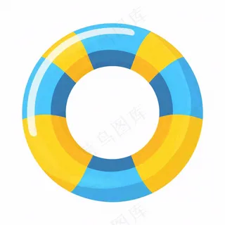 游泳圈卡通插画免抠