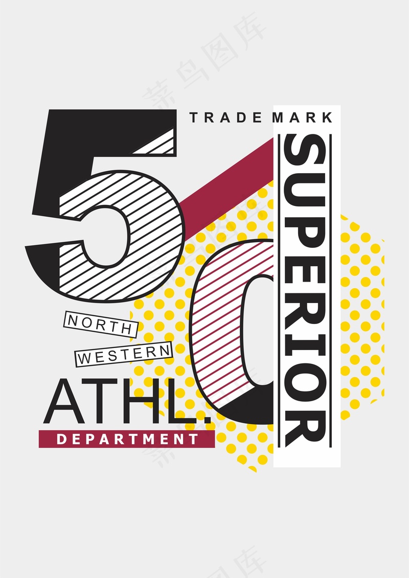 波点英文数字 组合海报