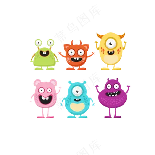 免抠的卡通角色大合照