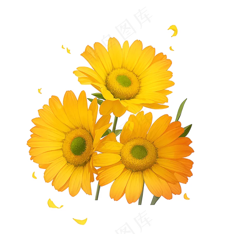 黄色向日葵花朵免抠素材24