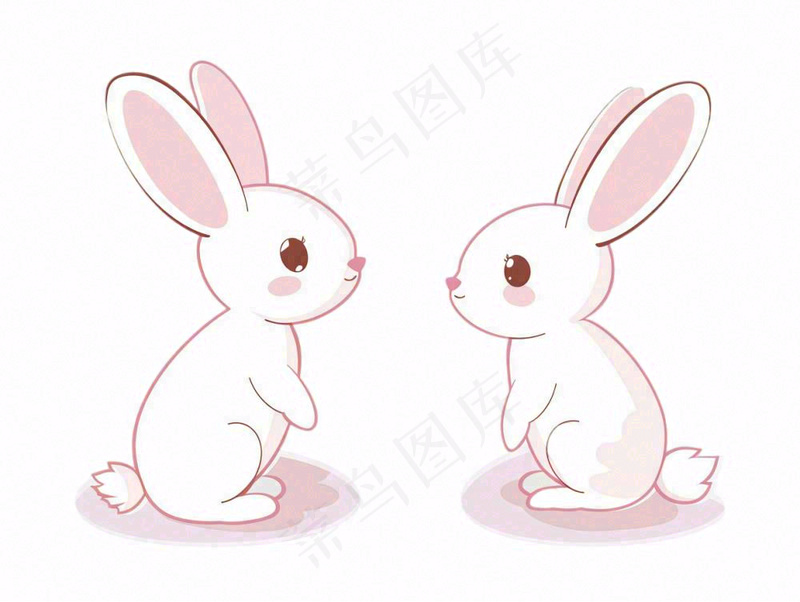 小白兔动物卡通插画免抠(1232x928)